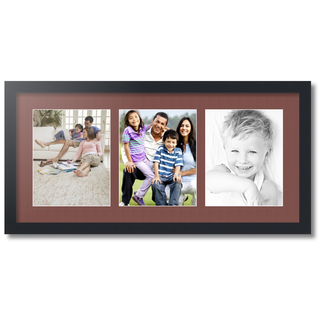 ArtToFrames Collage Photo Picture Frame with 3 - 8x10 inch Openings, Framed in Black with Over 62 Mat Color Options and Plexi Glass (CSM-3926-25)